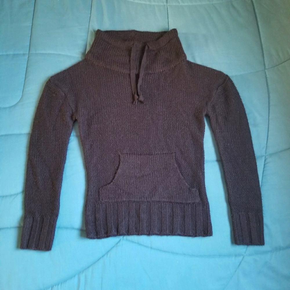 Cowl Neck Black Knit Sweater